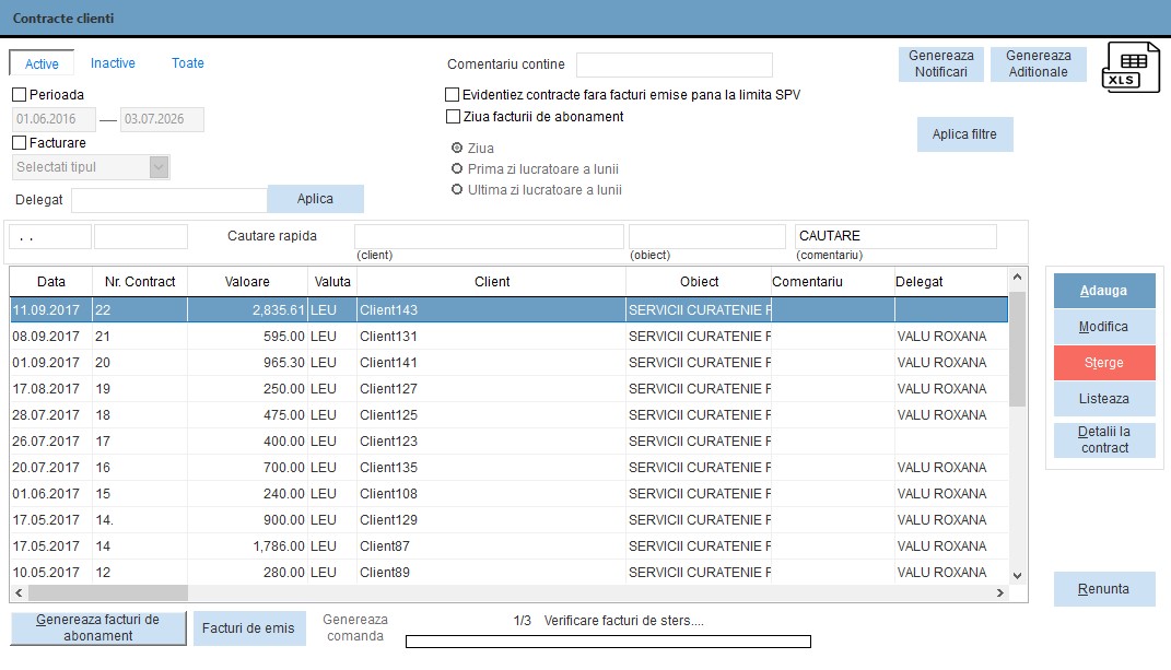 Generarea facturilor de abonament cu un singur click